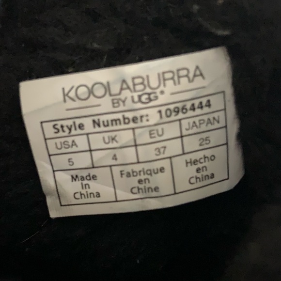 UGG Koolaburra Attie Bow Faux Fur Lined Boots Black Size 5 - Picture 16 of 16
